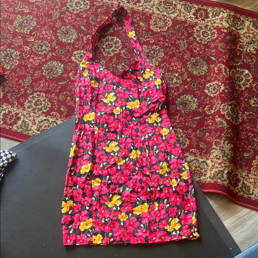 Pairs Blues Dress Floral Halter Dress vintage size 2